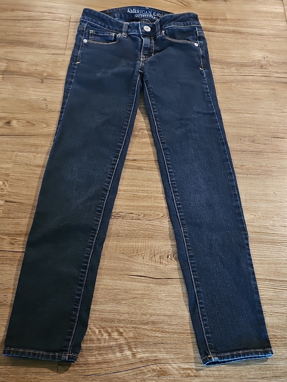 American Eagle Outfitters Women's Dark Blue Skinny Jeans Sz 00 Short Court